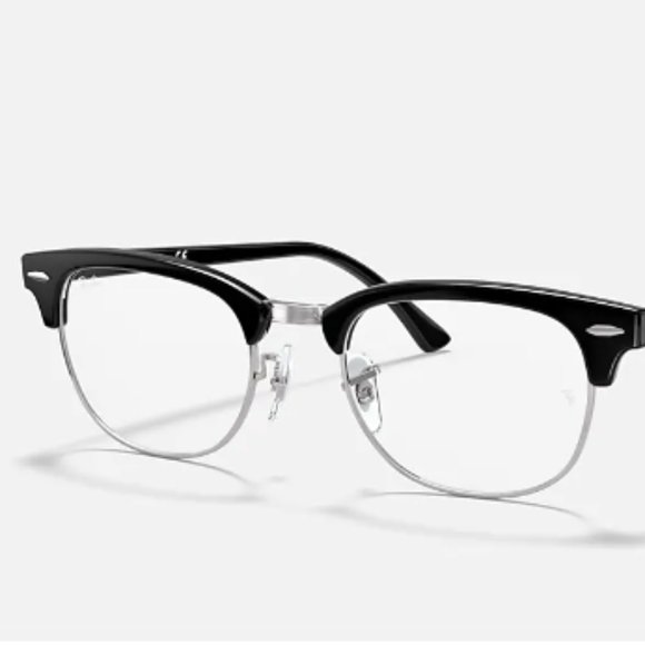 Ray-Ban Accessories - Ray Ban Clubmaster Optics Black on Silver Glasses